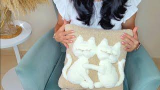 МК ПОДУШКА С КОТИКАМИ КРЮЧКОМ ️ | How to crochet a pillow with 3D cats ️ #amigurumi