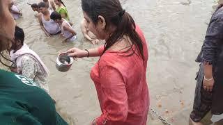 Having Bath in River Ganga at Haridwar