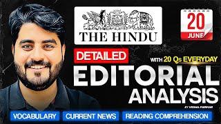 20 June 2025 | The Hindu Editorial Analysis | Editorial by Vishal sir | Bank, SSC, UPSC