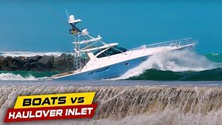 HAULOVER BOATS GET HIT WITH TSUNAMI WAVES !! | Boats vs Haulover Inlet