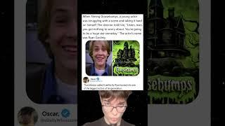 When filming Goosebumps, a young actor was struggling with a scene and taking it hard on himself.