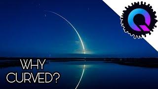 Why is a rocket trajectory curved after launch?