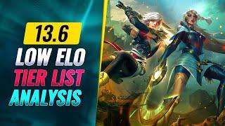 NEW COMPLETE Low Elo Tier List Patch 13.6 IN DEPTH ANALYSIS - League of Legends Season 13