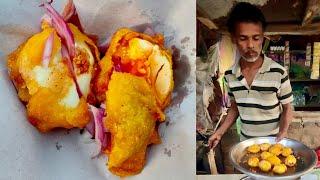 Desi Style Egg Pakoda making in Ostar Hat, Kendrapada || Crispy Egg Pakora Recipe & Preparation