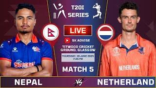 Nepal Vs Netherland Tri-Nation Series Match Live Score & Commentary | NEP VS NED T20I 5th Match
