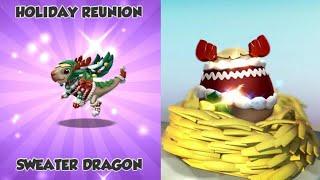 SWEATER DRAGON Unlocking + Hatching! Holiday Reunion Level 6 COMPLETE! - DML #1457