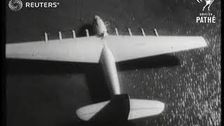 Howard Hughes' monster plane flies test flight at Long Beach (1947)