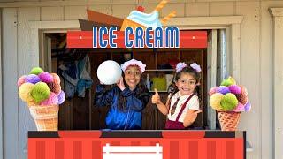 Deema and Sally with Giant Ice Cream store Adventure stories