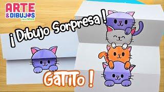 Como dibujar UN GATO | DIBUJO SORPRESA | Arte y Dibujos para Niños