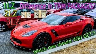 DETAILED look at C7 CORVETTE Z06 TRIM PACKAGES!! 1LZ, 2LZ, and 3LZ!!