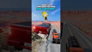 Which car overtakes the truck and survives? #beamng #beamngdrive #game #gaming #car #cars