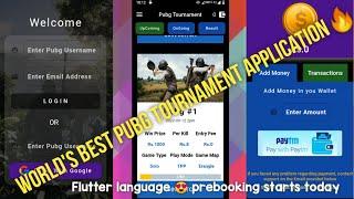 Best Ever Pubg Tournament Application Fully Dynamic || Flutter Project || Developersoft