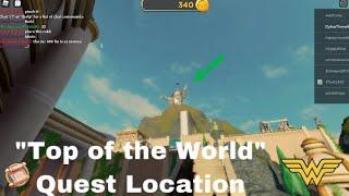 "Top of the World" quest LOCATION in Wonder Woman: The Themyscira Experience! | ROBLOX