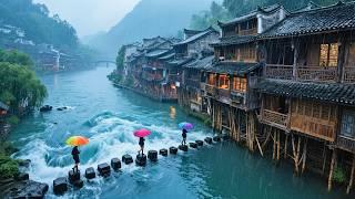 Rainy Day in a 1300-Year-Old Chinese Town | A Very Relaxing Walk in Fenghuang