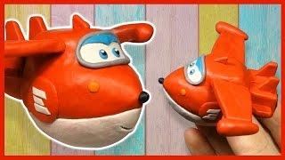 Лепим самолет Джетт из пластилина. Мультик. Суперкрылья. Super Wings. Jett in Plasticine.