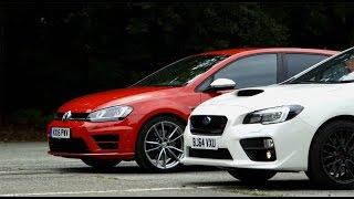 Volkswagen Golf R vs Subaru WRX STI | Drag Race | PistonHeads