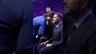 Usyk & Anthony Joshua embrace at ringside ️ #TheLastCrescendo