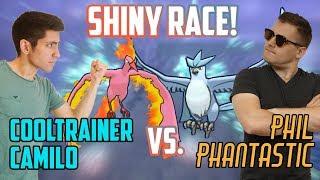 LEGENDARY BIRD SHINY RACE! Phil Phantastic (Articuno) VS Cooltrainer Camilo (Moltres)