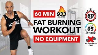 60 MIN INTENSE FAT BURNING HIIT WORKOUT (BURN 933 CALORIES) No Equipment | Full Body | No Repeat