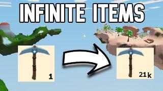 How To Get INFINITE ITEMS In Roblox Islands / Roblox Skyblock (Dupe Glitches)