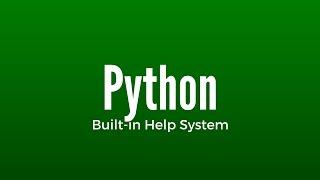 Using the Python Help System