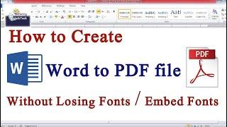 How to convert Word file into PDF without losing fonts in Urdu | Embed Fonts in Microsoft Word 2013