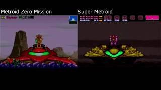 Crateria & Brinstar Comparison (Metroid Zero Mission - Super Metroid)