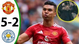 Manchester United vs Leicester City 5-2 - All Goals & Highlights 2024 - Casemiro Goal