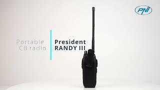 Portable CB radio President RANDY III AMFM, Roger Beep, ASC, ANL, NB, HI CUT, CTCSSDCS, battery UK