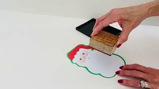 Countdown to Christmas Craft Project Using Creative Shapes Etc. Santa Face Notepad and Grid Stamp