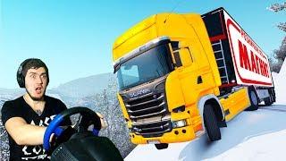 НЕ СПРАВИЛСЯ С УПРАВЛЕНИЕМ в ГОЛОЛЕД - ПЕРВЫЙ ГОЛОЛЕД в EURO TRUCK SIMULATOR 2 + РУЛЬ