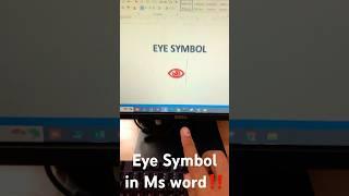 Eye Symbol Shortcut in Ms word ‼️#shorts #msword #computer #shortcutkeys