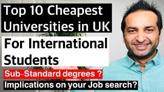 Top 10 cheapest universities in uk for international students | low cost universities in uk