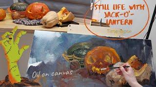 Jack o Lantern still life | Пишемо натюрморт олією з натури | Картина натюрморт маслом