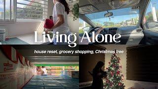 Living Alone in the Philippines: House reset, grocery vlog, building my christmas tree