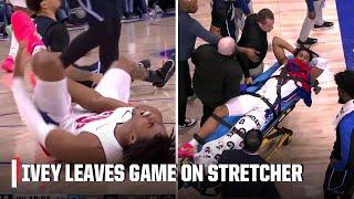 Jaden Ivey leaves game on stretcher after apparent leg injury | NBA on ESPN