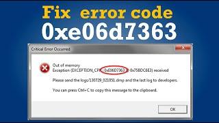 ET 65 Quick Fix Guide for Error 0xe06d7363