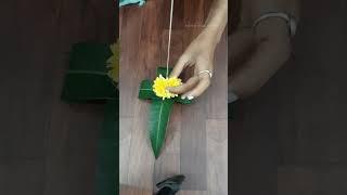 Mango leaves & flower decoration ideas leaf decoration ideas for varalakshmi |Toran making at home