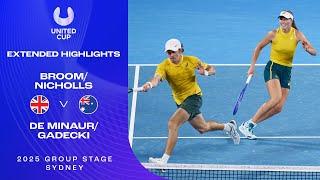 Broom/Nicholls v de Minaur/Gadecki Extended Highlights | United Cup 2025 Group F