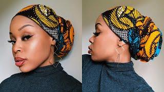 Quick & Easy Low Bun Headwrap/Turban Tutorial (Short Hair & TWA Friendly)