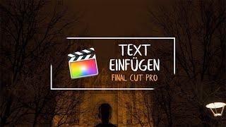 Text einfügen - Ich lerne Final Cut Pro X | Anfänger Tutorial 2020 (deutsch)