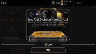 ОТКРЫТИЕ ПАКОВ СО СПЕЦНАЗ СКОРПИОНОМ |  SPEC OPS SCORPION KOMBAT PACK |  Mortal Kombat X mobile