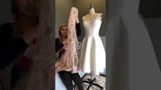 Making of a couture dress using a 3D flower fabric