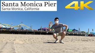4K Santa Monica Pier - Unedited Virtual Walking Tour Around Los Angeles, California USA - 2021