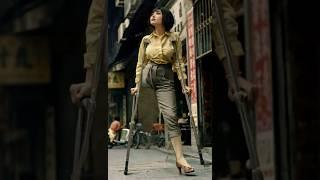 One-legged woman #amputee woman # Old Video #Unique