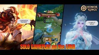 SOLO GAMEPLAY on the LUNA 1vs5 WIN!!! Honor of Kings