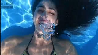 Selfie underwater salt swimming pool Blair Explicit 