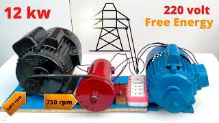 get 220 volt free energy with ac motor and dc motor