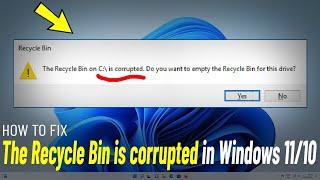 Fix The Recycle Bin on C:\ is corrupted in Windows 11/10 | How To Solve recycle bin is Corrupted ️