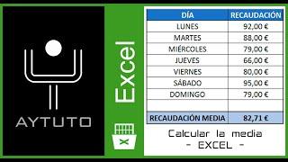 Calcular la media en EXCEL